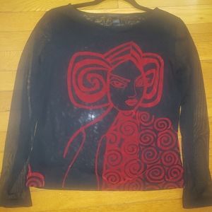 ❤🖤Sheer Long Sleeve Top